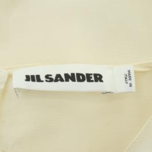 JIL SANDER レーヨンリネンノースリーブギャザーロングワンピース フレア 32 アイボリー
