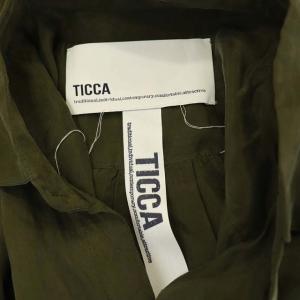 TICCA ダブルポケット シャツ ブラウス 長袖 前開き F カーキ 緑