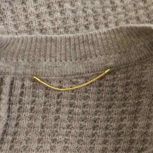 L'Appartement 21AW WIDE Rib KNIT ワイドリブニット セーター 長袖 バックヘンリー プルオーバー ライトグレー