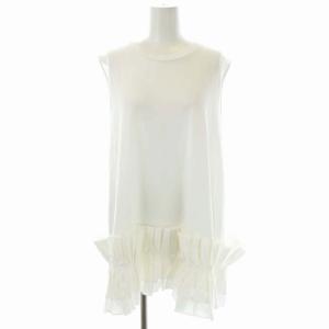 22AW TANK TOP タンクトップ カットソー ノースリーブ チュニック プルオーバー スビン天竺 フリルヘム クルーネック