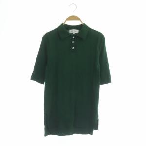 22AW ニット ポロシャツ カットソー 五分袖 38 グリーン