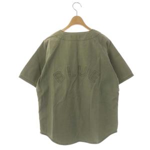 MADISONBLUE ベースボール シャツ バックロゴ コットン 半袖 S カーキ