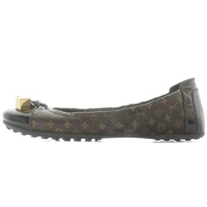 LOUIS VUITTON バレエシューズ モノグラム フラットシューズ 37.5 ブラウン