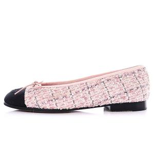 CHANEL ココマーク フラットシューズ バレエシューズ ツイード リボン ラメ 35.5C G02819