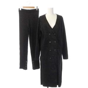 GLITTER 2WAY DOUBLE JACKET DRESS GLITTER SNAP SLIT KNIT PANTS