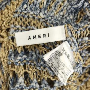 Ameri VINTAGE アメリ AMERI SPRAY MIX FRINGE KNIT ニット セーター プルオーバー 長袖 フリンジ ラメ F 青