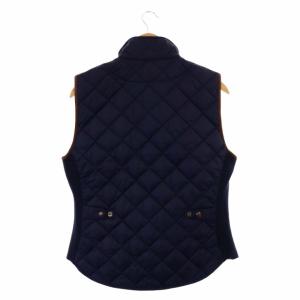 POLO RALPH LAUREN ロゴエンブレム刺繍 中綿 ベスト キルティング ジップアップ M 紺 茶 ネイビー ブラウン