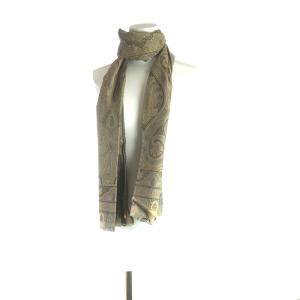 ETRO マフラー スカーフ 絹混 シルク混 ペイズリー柄 ベージュ