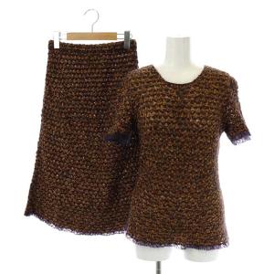 ニットセットアップ 上下 モヘヤ ココマーク  98A カットソー 半袖 スカート ミモレ丈