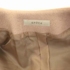 EPOCA ベルト付きノーカラーコート アウター ウール 38 ピンク