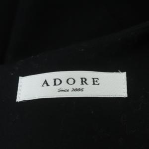 ADORE ウールポケットデザインノースリーブワンピース ラウンドネック バックジップ ひざ丈 36 黒 ブラック