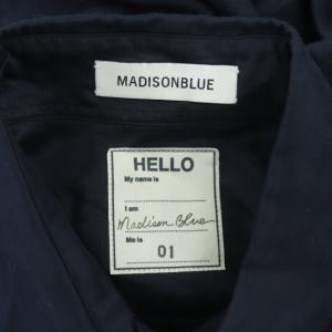 MADISONBLUE ボウタイシャツブラウス 長袖 シルク混 01 紺 ネイビー