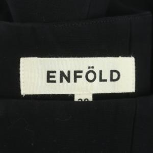 ENFOLD ベアトップ カットソー ショート バックジップ フレア 38 黒 ブラック