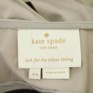 kate spade new york 切替 フレア ワンピース ひざ丈 ノースリーブ ベルト付き 4-A ベージュ 黒 ブラック