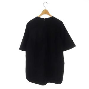 ENFOLD 20SS PEダブルクロス ラウンドヘムプルオーバー ブラウス 五分袖 38 黒 ブラック