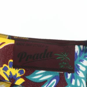 PRADA ブラウス 裾リブ 絹 シルク 花柄 七分袖 38 マルチカラー