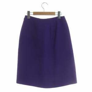PRADA スカート 膝丈 タイト サイドジップ ウール シルク混 38 紫 パープル