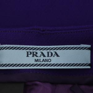 PRADA スカート 膝丈 タイト サイドジップ ウール シルク混 38 紫 パープル