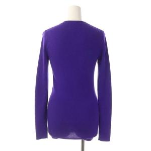 PRADA Vネックカーディガン ウール ミドル丈 長袖 40 紫 パープル