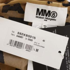 Martin Margiela 6 MM6 メゾンマルジェラ プリントレギンスパンツ シアー 総柄 ロゴ M キャメル 黒 ブラック
