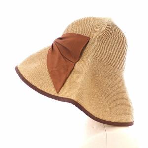 Athena New York ペーパーハット 麦わら帽子 ストローハット リボン 茶 ブラウン QH-59822