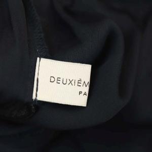 Deuxieme Classe シルクサテンドロストパンツ 38 紺 ネイビー