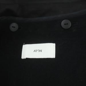 ATON 22AW DOPE DYE NYLON バルマカーンコート ロング ステンカラー 04 ブラック