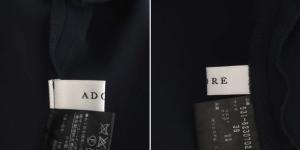 ADORE ドライコンパクトパンツ テーパード センタープレス タック ジッパーフライ 38 紺 ネイビー