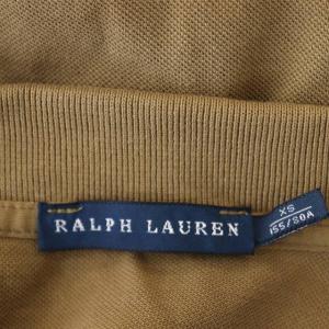 RALPH LAUREN 理後刺繍ポロワンピース 膝丈 半袖 XS 茶 ブラウン