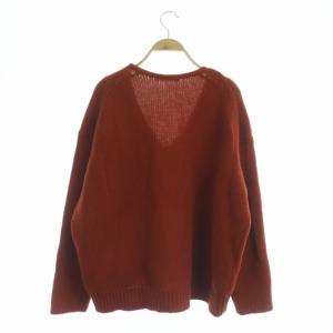 GALERIE VIE ファインウールVネックニット セーター 長袖 プルオーバー S オレンジブラウン