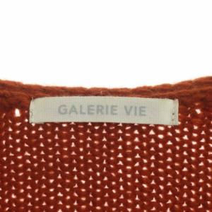 GALERIE VIE ファインウールVネックニット セーター 長袖 プルオーバー S オレンジブラウン