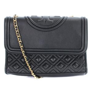 ショルダーバッグ レザー チェーン ロゴ 黒 ブラック