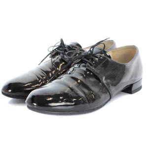 エナメル ドレスシューズ ローヒール 36 24cm 黒 ブラック