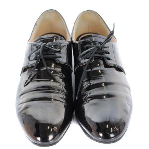 PRADA エナメル ドレスシューズ ローヒール 36 24cm 黒 ブラック