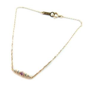 4℃ ブレスレット ラインストーン K10 ピンクゴールド