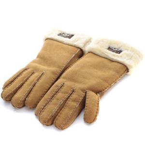 ムートン グローブ 手袋 ロゴ 茶色 ブラウン