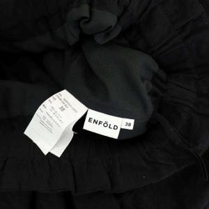 ENFOLD 22SS Crumple Cotton フラワースカート フレア ロング 38 ブラック