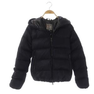 LANIFICIO F LLI CERRUTI ダウンジャケット ジップアップ フード付き 38 濃紺 ダークネイビー