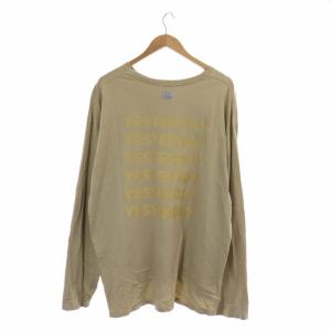 YSTRDY'S TMRRW プリント長袖カットソー Tシャツプルオーバー ロゴ M ベージュ