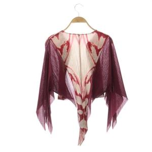 PLEATS PLEASE ISSEY MIYAKE プリーツカーディガン アシンメトリー 3 ボルドー
