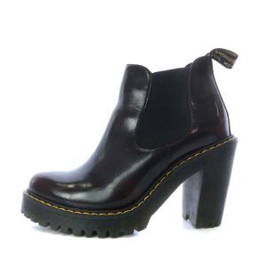 Dr.Martens HURSTON サイドゴアブーツ ショート チャンキーヒール レザー UK4 23cm チェリーレッド