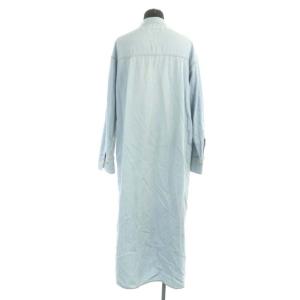 BEAUTY&YOUTH UNITED ARROWS WEB限定 デニムロングシャツワンピース 2WAY ロング 長袖 前開き バンドカラー ライトブルー