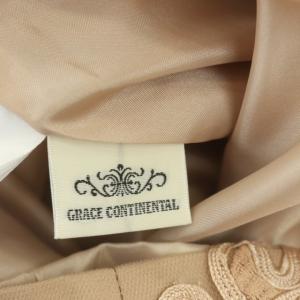 GRACE CONTINENTAL コード刺繍 ワンピース 膝丈 ノースリーブ タイト 38 ベージュ