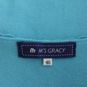 M'S GRACY フリルボレロ ニット 半袖 Vネック 40 ブルーグリーン