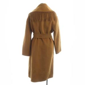 Grace Class リバーフリンジコート アウター ロング ノーボタン 36 茶 ブラウン