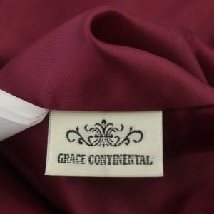 GRACE CONTINENTAL ペプラムドレープワンピース ミモレ ロング タイト 長袖 レーススリーブ 38 レッド