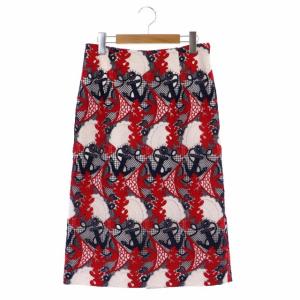 Grace Class マリンモチーフスカート タイトスカート ロング 総レース 38 赤 紺 白 レッド ネイビー ホワイト