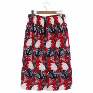 Grace Class マリンモチーフスカート タイトスカート ロング 総レース 38 赤 紺 白 レッド ネイビー ホワイト