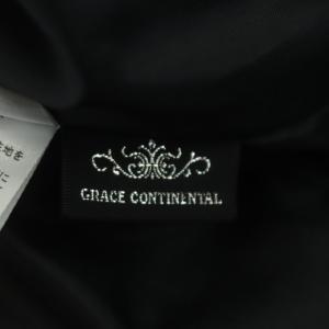 GRACE CONTINENTAL マルチツイードミニスカート タイト フリンジ フロントボタン 前開き 38 ブラックミックス