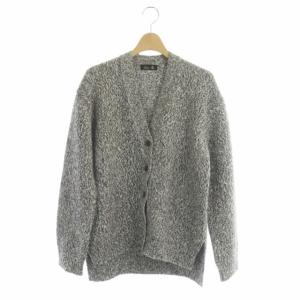 5Gウールカシミヤ 天竺編み Vネックカーディガン ニット 長袖 ブラウン オフホワイト モカ